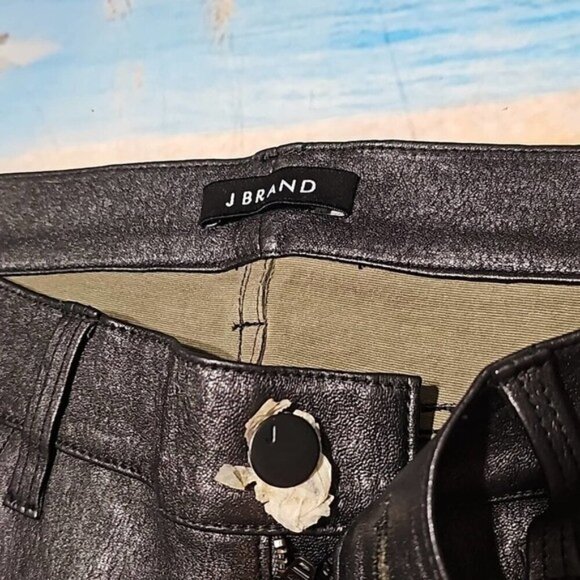 J Brand Lamb Leather Zippered Ankle Pants Size 29 - Picture 5 of 9
